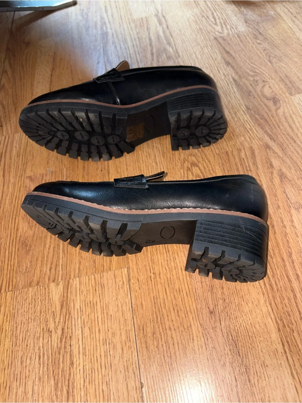 Dream Pairs Black Leather Penny Loafers for Women